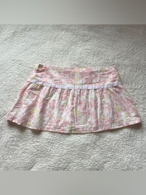 2000s Pink Floral Mini Skirt